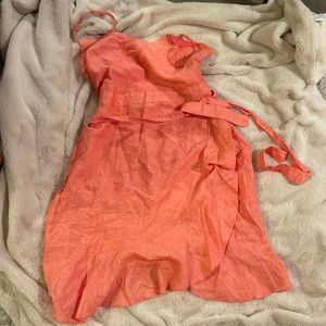 Banana republic size 14 linen mock wrap dress